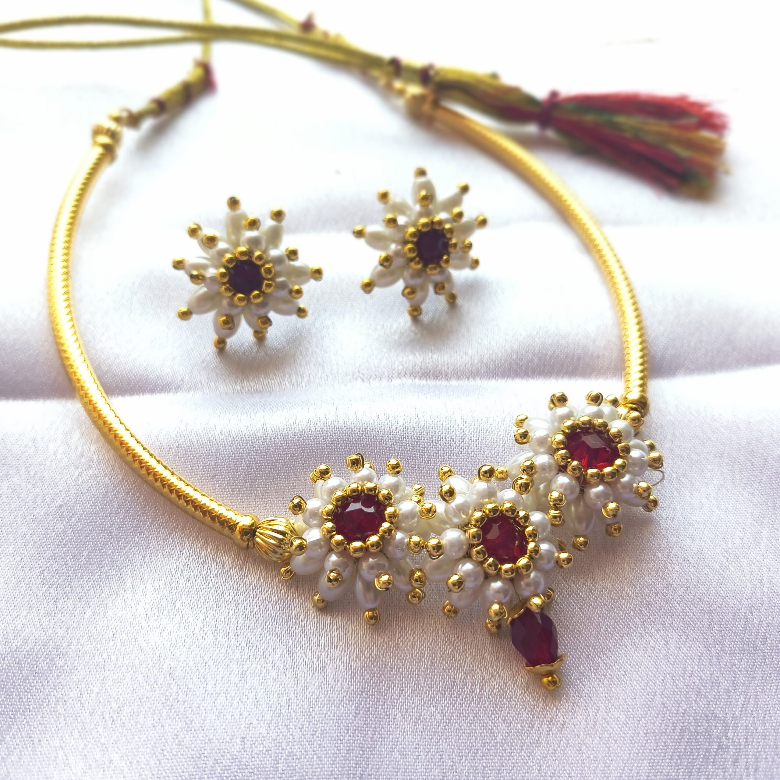 Mogra Bridal Necklace Set - Image 3