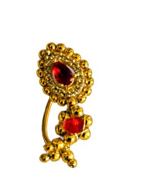 Red AD Stone Nath( Nose Pin)