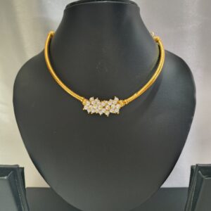 Pearls Sari Neckalce With Ear Ring | Pipe Pearls Necklace with Ear Ring| The Glam Jewellery