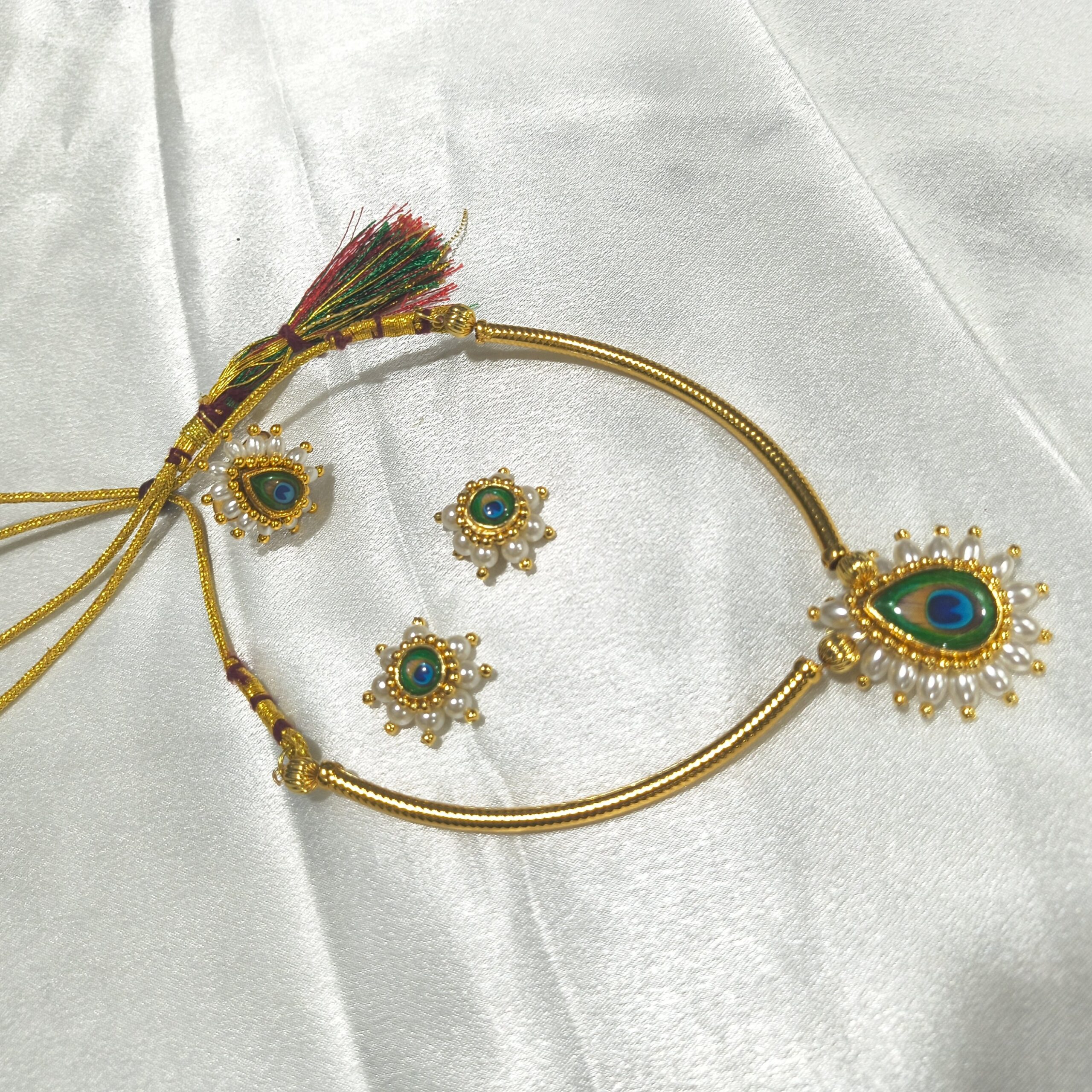 Minimal Mayur Sari Necklace Full Set - Image 2