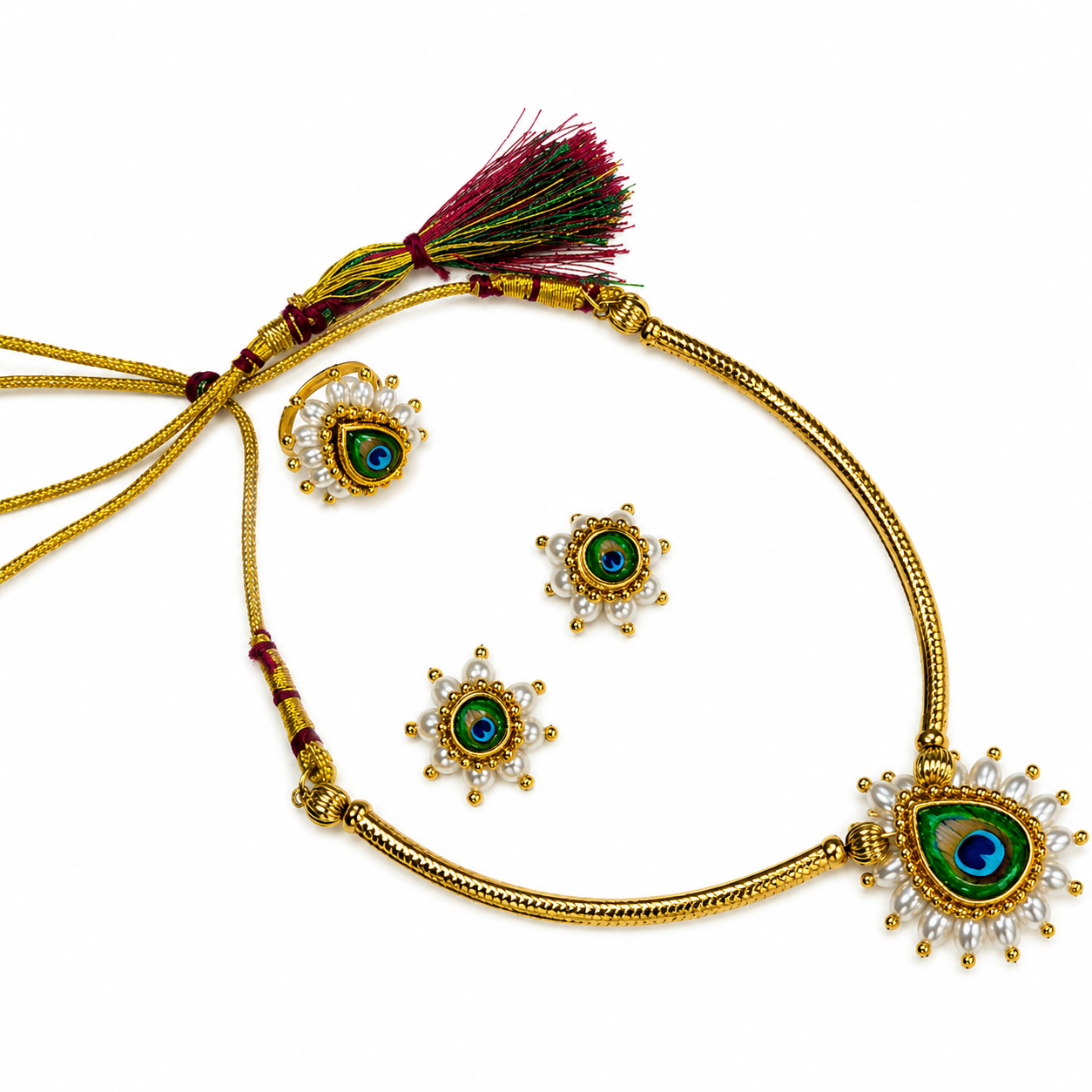 Minimal Mayur Sari Necklace Full Set