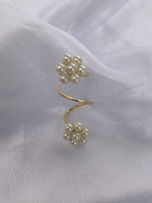 Pearl Floral Finger Ring | Adjustable Traditional Statement Ring for Women