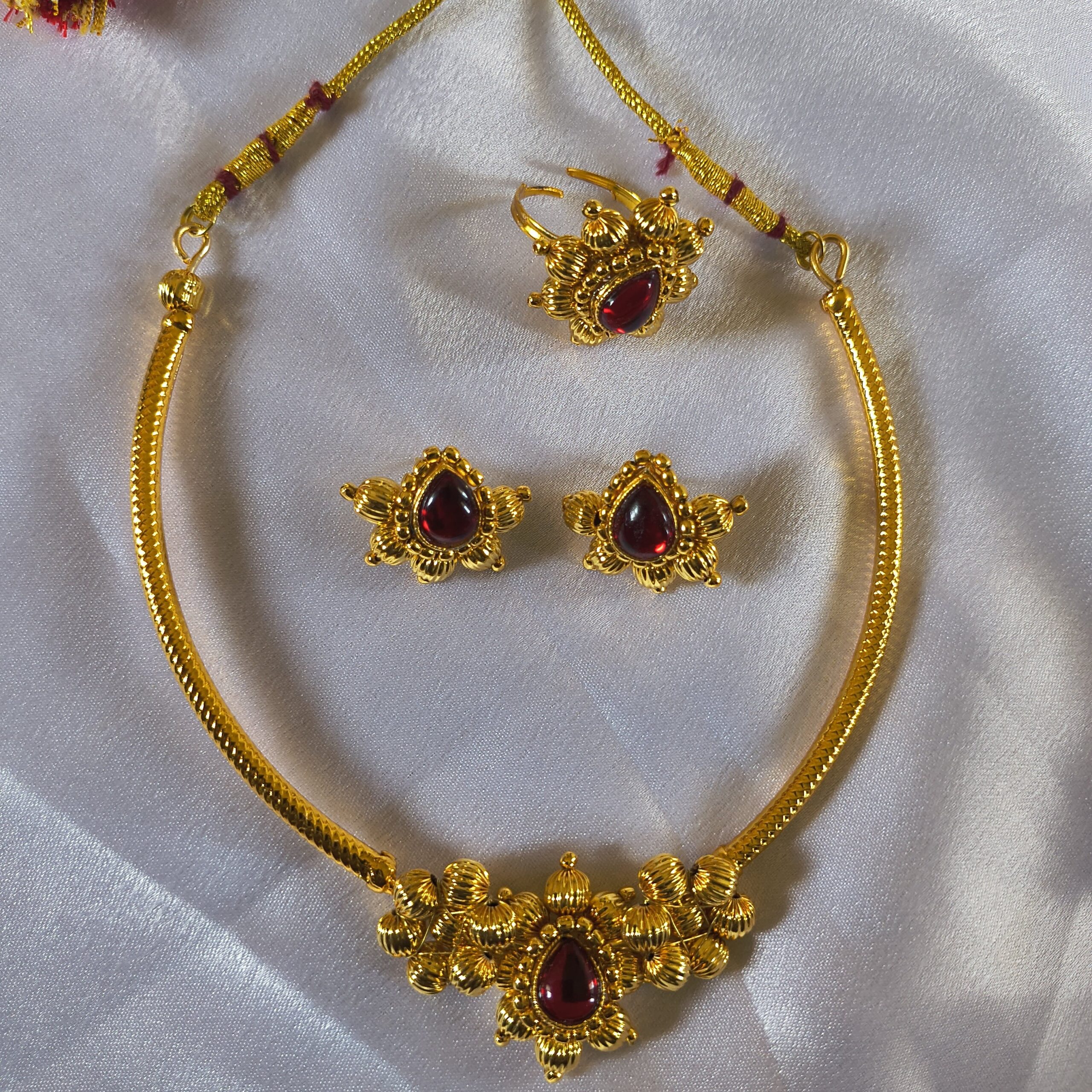 Maharani Ruby Elegance Set | Traditional Jewellery Set - Image 3