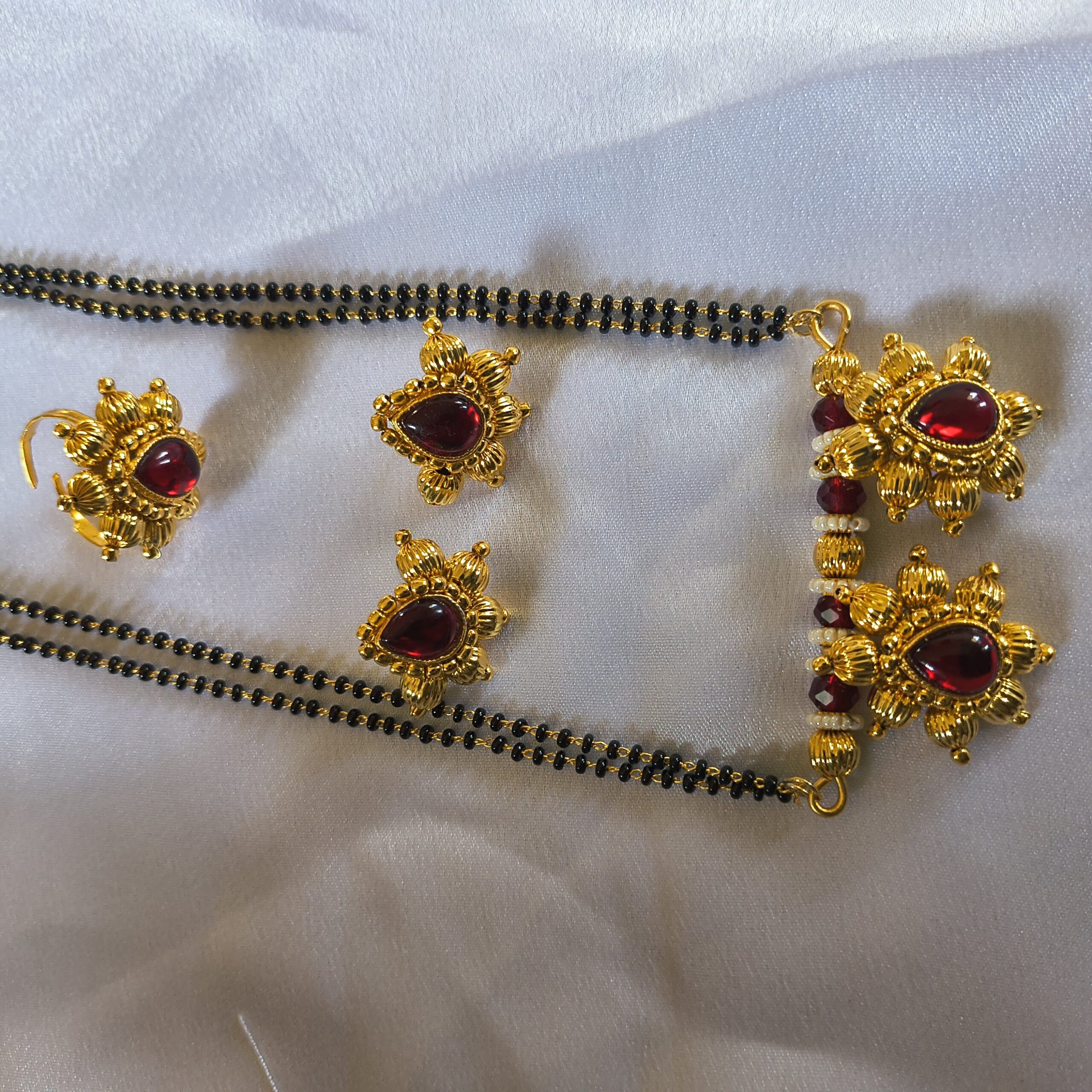 Maharani Ruby Elegance Set | Traditional Jewellery Set - Image 2