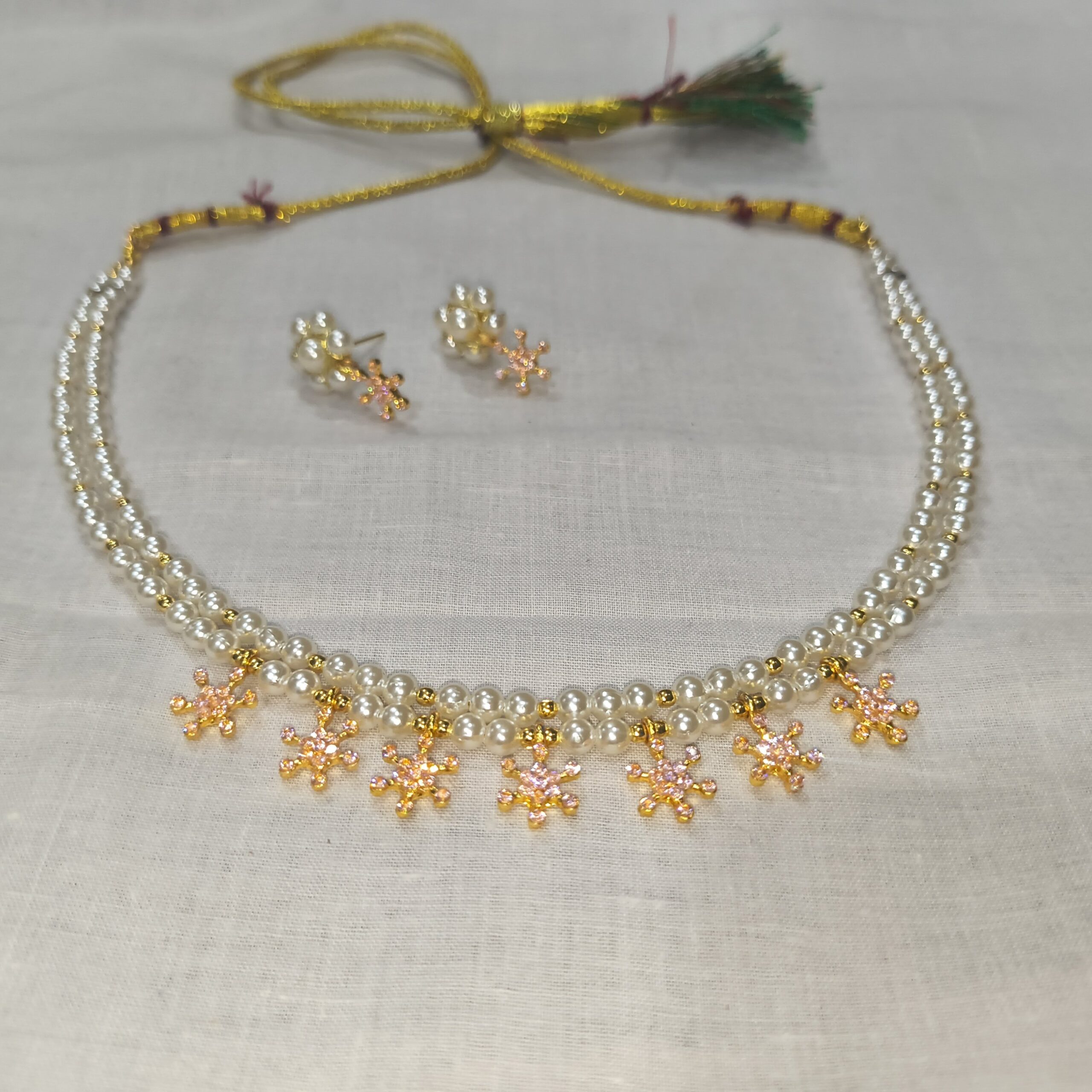 Sitara Pearl Set with Ear Rings|The Glam Jewellery - Image 2