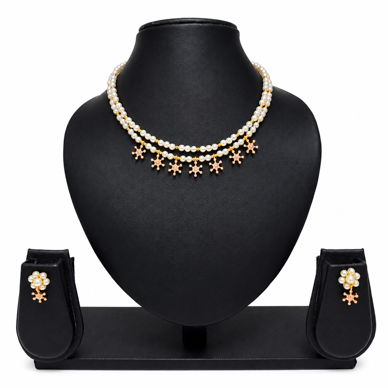 Sitara Pearl Set with Ear Rings|The Glam Jewellery