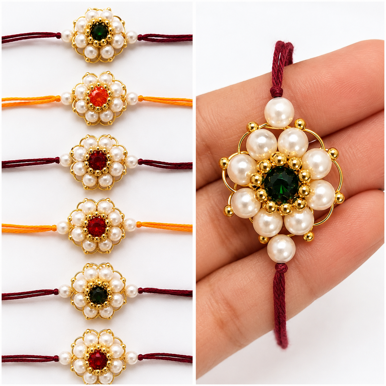 TGJ-Flower Rakhi Set Of 6