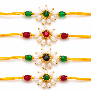 TGJ- Parijatak Flower Rakhi set of 4