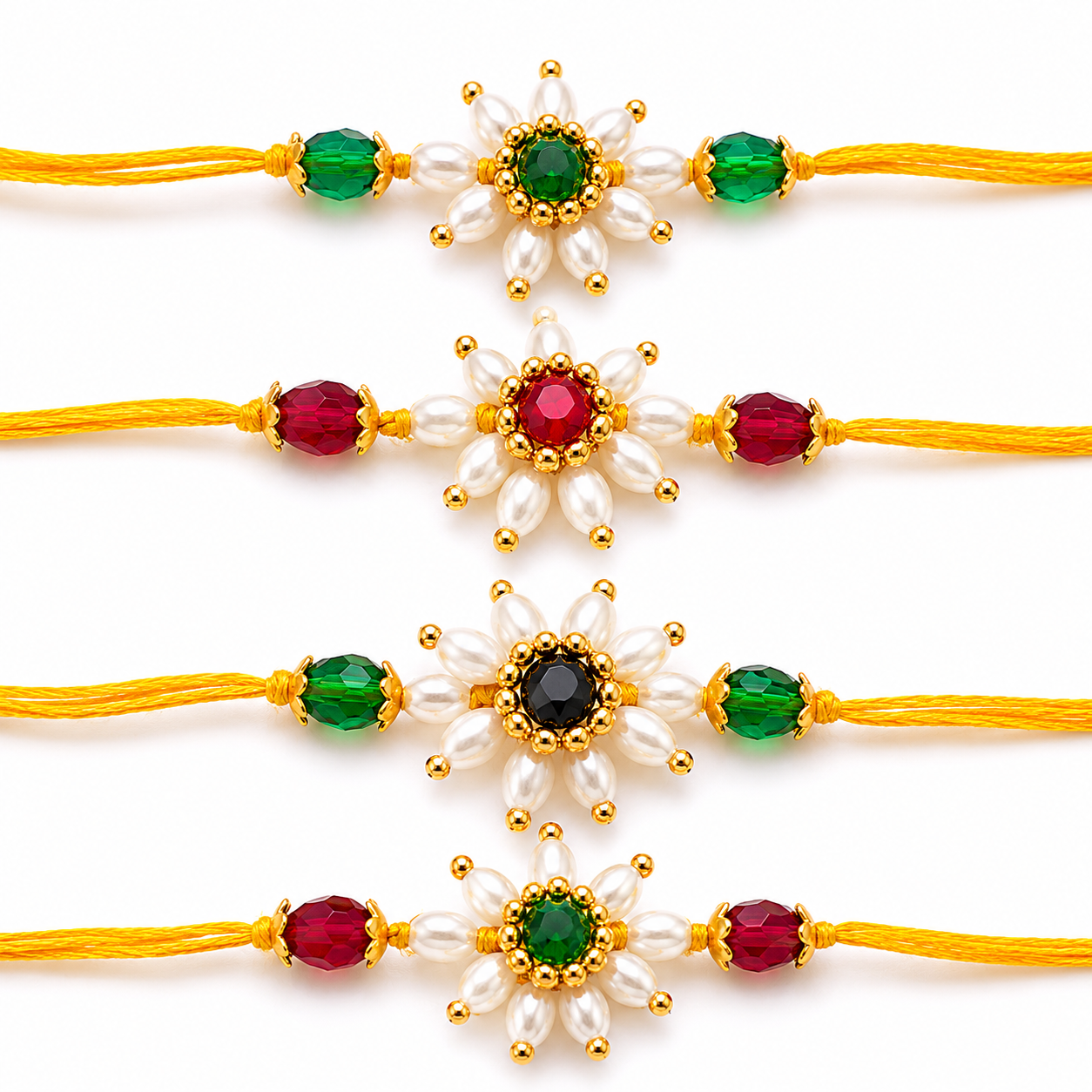 TGJ- Parijatak Flower Rakhi set of 4