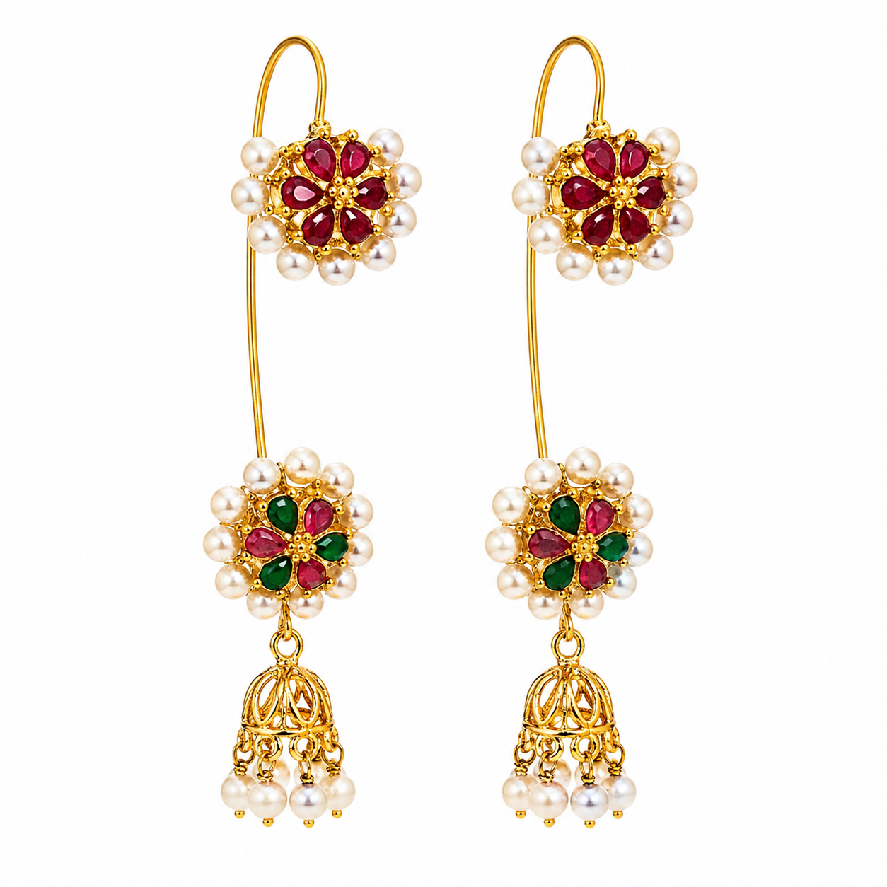 TGJ Ruby Bloom Ear Cuff With Bugadi
