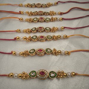 TGJ Shahi Kundan Rakhi | Set Of 6