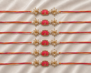 TGJ Kamal Pearl Rakhi Set Of 6