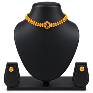 Ashtapailu Thushi Necklace with Earrings | Traditional Maharashtrian Jewellery Set