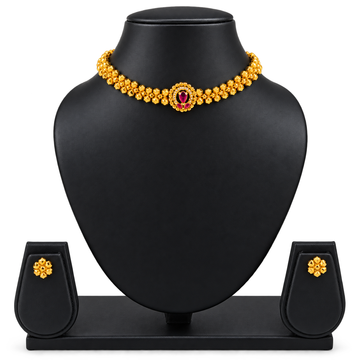 Ashtapailu Thushi Necklace with Earrings | Traditional Maharashtrian Jewellery Set