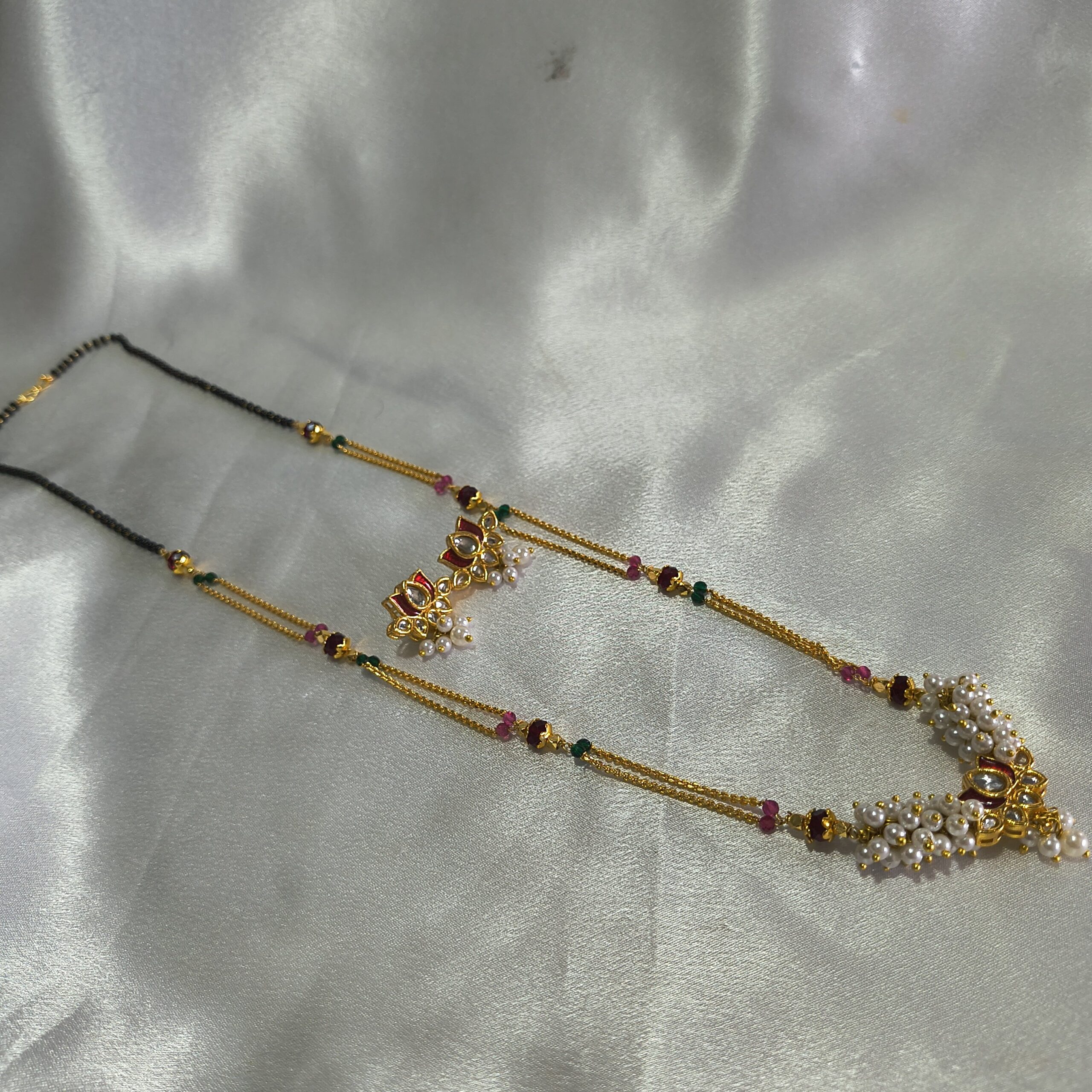 TGJ Padmavalli Pearl Full Set| Lotus Full Jewellery Set - Image 3