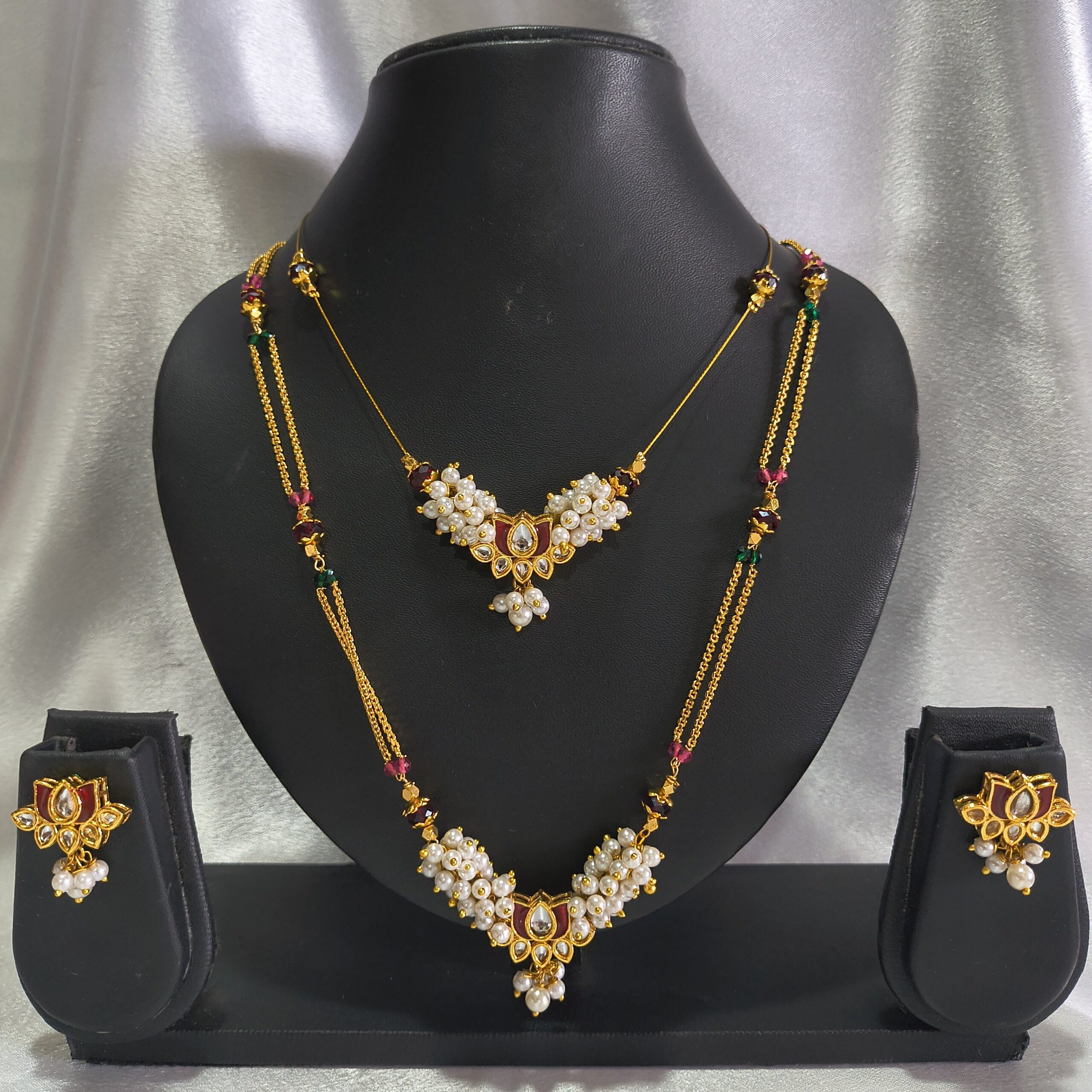 TGJ Padmavalli Pearl Full Set| Lotus Full Jewellery Set
