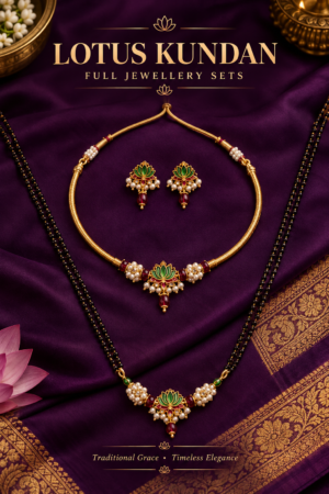 Lotus Kundan Jewellery Full Set