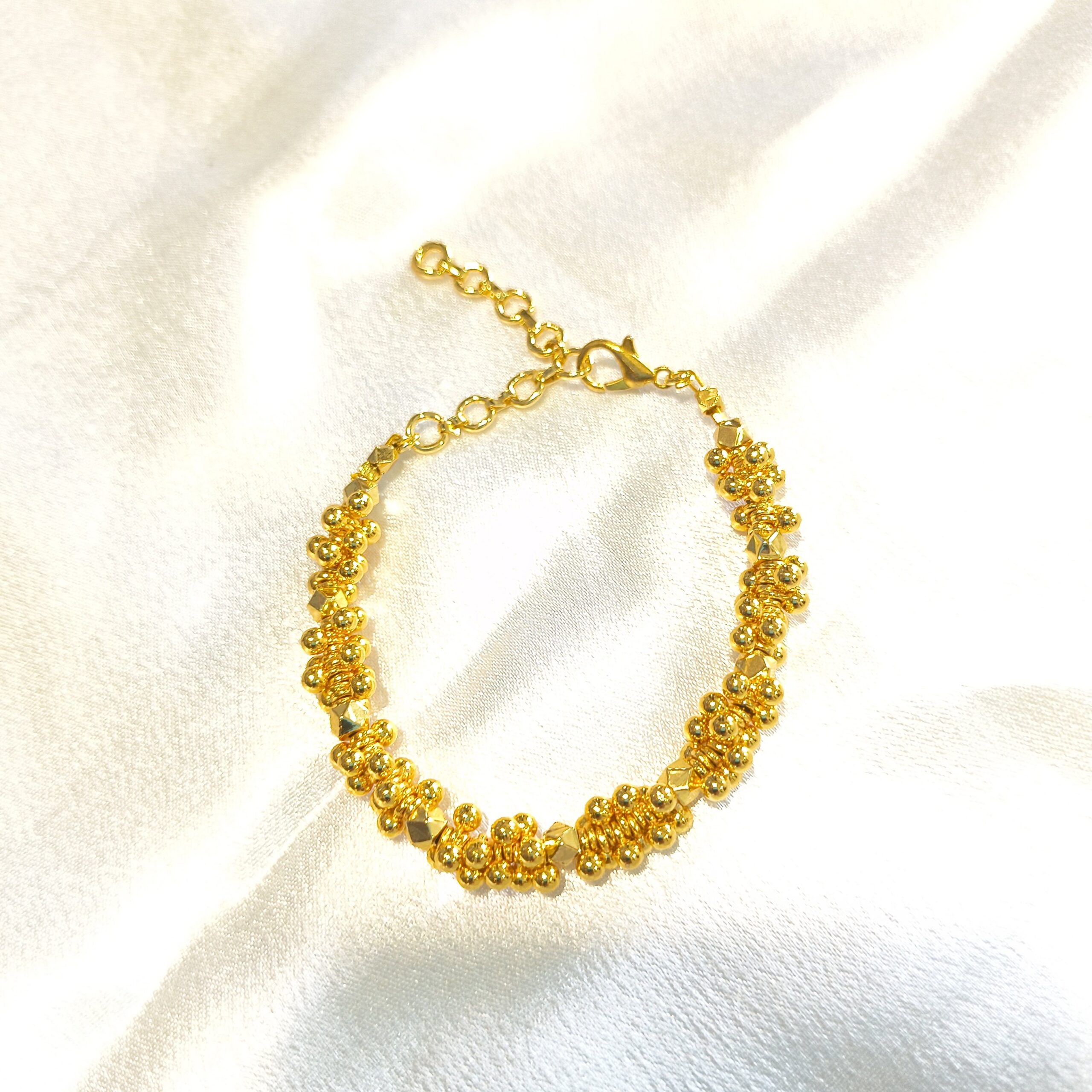 Ashtapailu Traditional Bracelet | Gold-Tone Beaded Bracelet | The Glam Jewellery - Image 3